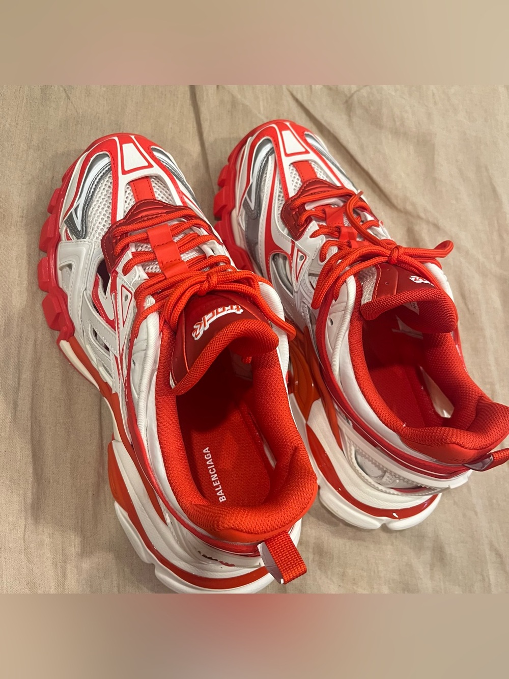$1200 Balenciaga Track.2 Runners Sneaker, White Red Grey - Picture 8 of 14